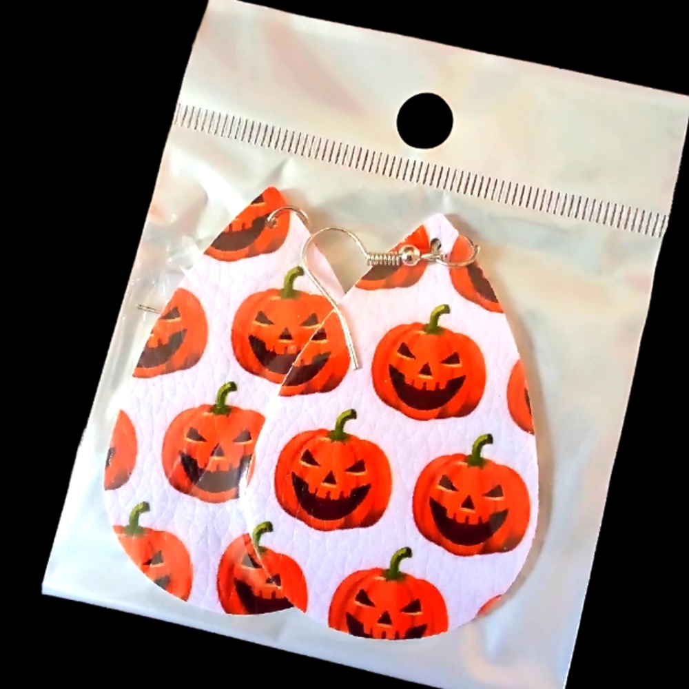 New! Halloween 🎃 Leather Faux Earrings 🎃